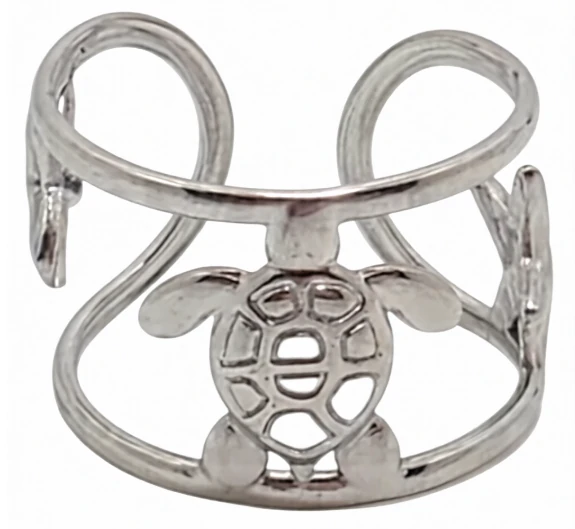 Anillo de acero quirurgico tortuga y estrellas de mar